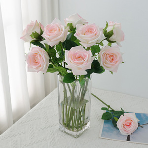 S1065 Ramo de Flores Artificiales Multicolores al por Mayor, <span class=keywords><strong>Rosas</strong></span> Rojas y <span class=keywords><strong>Amarillas</strong></span> para Decoración de Oficina, Hogar, Bodas, Fiestas, Día de la Madre - Product Image 4
