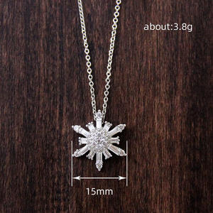 CAOSHI <span class=keywords><strong>2025</strong></span>, nuevo diseño de copo de nieve delicado, collares con colgante de circón deslumbrante para compromiso de boda nupcial, collares chapados en plata - Product Image 5