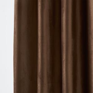 Rèm cửa dệt màu nâu cà phê trơn, phong cách Mỹ đơn giản, có khuyên cài, tùy chỉnh được, 100% polyester, cách nhiệt - Product Image 2