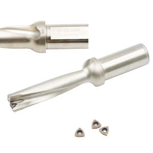 Broca Indexable OLLOY C32, Vástago de 34.5mm, Longitud 4D, Refrigeración Interna, Inserto de Carburo WC06, Acabado Plateado, <span class=keywords><strong>Automotriz</strong></span>/Mecánico - Product Image 1