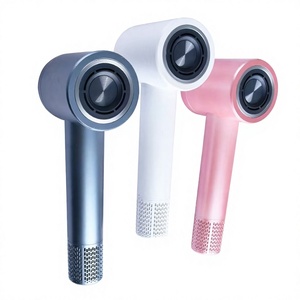 High-Power Foldable <b>Mini</b> Black Gold Hair Dryer Blue Ion Technology High-Speed Nozzle Diffuser Hot Heat Settings Home Travel - Product Image 3