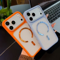 Coque de téléphone magnétique mate ondulée antichoc pour iPhone 18 13 14 15 16 17 Pro Max 14 15 Plus