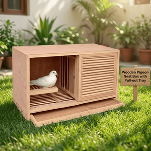 Overdekte en buiten houten duivennestkast met verwijderbare lade voor kweek en paren - Product Image 3