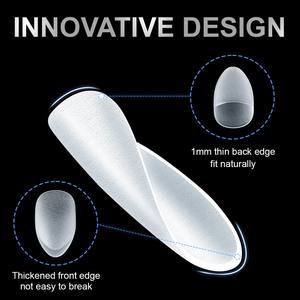 قطع من الأكريليك المصنفر لوحات تزيين الأظافر قصيرة جدا على شكل لوز طيات لا أثر رقيقة جدا غطاء كامل شفاف الأظافر وهمية - Product Image 2