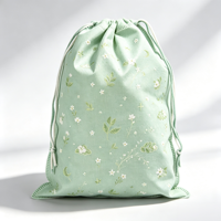 Sac à cordon personnalisé en toile à imprimé floral cerise, écologique, anti-poussière, pour emballage cadeau et activités scolaires