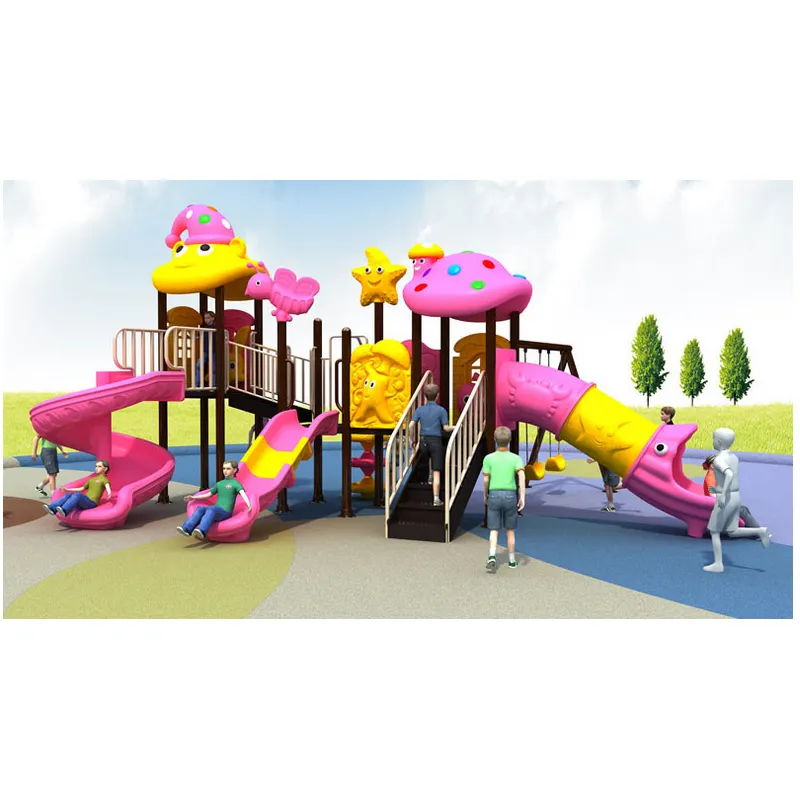 Hanlin En Plein Air Parc D'attractions Toboggan Avec Balançoire Pour Les Enfants