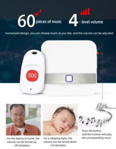 Kablosuz SOS Acil Çağrı Düğmesi Yaşlılar için Giyilebilir Sesli Kapı Telefonu Kolye Boyun Askısı Evde Bakım Güvenlik Uyarı Cihazı 60 433MHz - Product Image 4