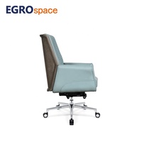 EGROspace Fournisseur Professionnel Chaise de Bureau Exécutive en Cuir Pivotante Ergonomique à Dossier Moyen Inclinable en Bois Durable