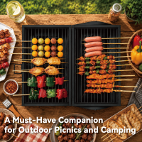 Four à cheminée octogonal portatif pour grillades en plein air, camping, barbecue, cuisson, avec revêtement par électrodéposition et laminage à froid