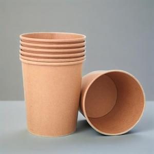Papier artisanal blanc jetable écologique et papier kraft pour soupe et bouillie Récipient pour aliments à emporter avec couvercle - Product Image 4