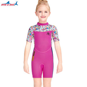 원피스 백 지퍼 키즈 웻슈트 2.5MM 다이빙 슈트 여아 네오프렌 웻슈트 반팔 보온 어린이 수영 서핑 웻슈트 - Product Image 3