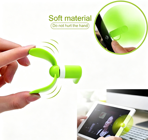 พัดลมโทรศัพท์มือถือ 3 in 1 พัดลมพกพาขนาดเล็ก USB Type-C พัดลมระบายความร้อนขนาดเล็กแบบไร้เสียง พัดลมขนาดเล็กแบบสวมใส่ได้ USB สำหรับใช้กลางแจ้งและในร่ม - Product Image 2