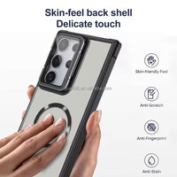Vente chaude étuis magnétiques transparents porte-lentille en métal antichoc couverture de téléphone portable pour Samsung S25 S24 S23 Plus S22 Ultra