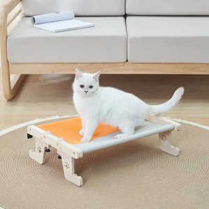 Asiento de ventana tipo hamaca resistente con madera para gatos grandes, cama fácil de ajustar para alféizar de ventana, junto a la cama - Product Image 5