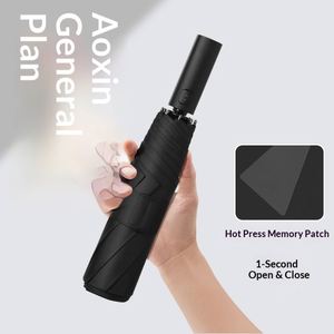 Parapluie professionnel pliable en trois sections, facile à plier, avec mémoire de forme, pour hommes, vente en gros directe fabricant, impression de logo - Product Image 2