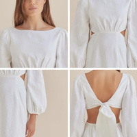 Robe Courte Femme Personnalisée OEM ODM, Col Bateau, Découpes, Fabricant, Faible MOQ, Tenue de Vacances