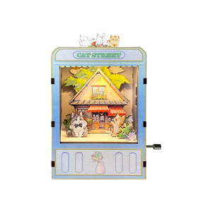 Carillon in Legno 3D Fatto a Mano, Luce Notturna Creativa a Manovella per Decorazione Camera da Letto, Scatola Portagioie <span class=keywords><strong>Ballerina</strong></span> Fai-da-Te - Product Image 6