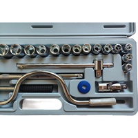 25pcs Ensembles d'outils à main Jeu d'outils de réparation automobile Boîte à outils mécaniques pour la maison Jeu de clés à douille Kit de tournevis à cliquet