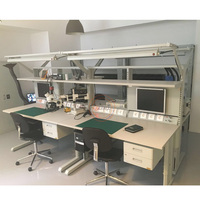 Poste de travail électronique antistatique ESD, table de réparation pour horlogers avec acier laminé à froid et résistance de 10^6 à 10^9 Ohm