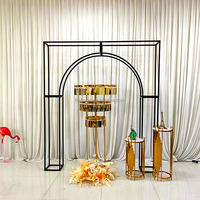 Usine Vente Chaude De Fond De Mariage Arches Noir Carré Arc Fleur Ballon Présentoir De Noce Décoration Fournitures