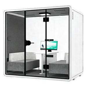 Cabina Modular Insonorizada para <span class=keywords><strong>Reuniones</strong></span> <span class=keywords><strong>de</strong></span> 4 Personas |   <span class=keywords><strong>Sala</strong></span> Acústica con Marco <span class=keywords><strong>de</strong></span> Aluminio Ignífugo para Colaboración Corporativa - Product Image 1