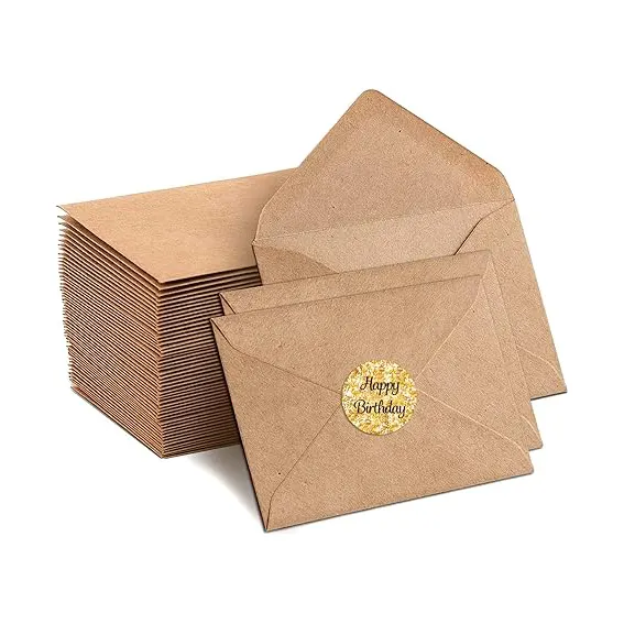 Recycled Brown Paper Envelope Paper Bag Packaging Envelopes for Invitation Wedding Baby Shower Stationery