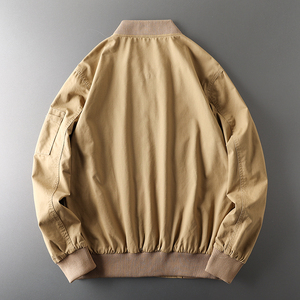 Blouson de baseball décontracté pour homme avec logo personnalisé en relief, poignets côtelés, style workwear américain, respirant, antibactérien, grandes tailles - Product Image 4