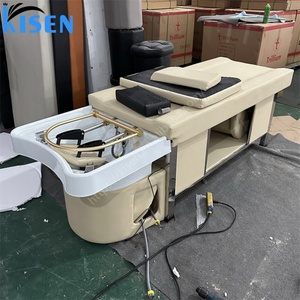 Lit de lavage de luxe moderne Kisen avec circulation d'eau, lit professionnel pour traitement capillaire avec douche pour spa et salon - Product Image 4