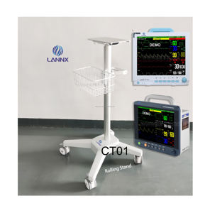 LANNX CT01 Promotional Aluminum Medical Mobile <b>Trolley</b> Cart <b>Trolley</b> for Patient Monitor and Ultrasound <b>Portable</b> Rolling Stand - Product Image 1