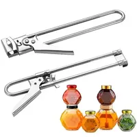 Ouvre-bocal multifonctionnel en acier inoxydable pour restaurant, cuisine et camping – Ouvre-boîte manuel réglable sans effort