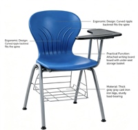 Chaise de formation moderne en polypropylène avec pieds en acier, ergonomique et durable pour usage commercial (vente en gros)
