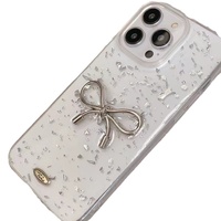 Coque de téléphone de luxe TPU Ins Style Trendy Resin Pearl Bowknot pour Iphone 16 15 Pro Max 13 12