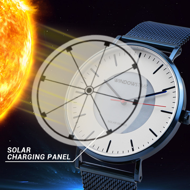 Custom Solar Powered Leather Strap Watch for Men and Women Simple Design Stainless Steel Case Water Resistant 5BAR