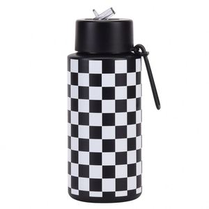 1000ML <b>Large</b> Capacity Checkerboard Design Insulated Stainless Steel Water Bottle with Suction Nozzle Copper Water Bottle - Product Image 6
