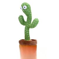 Cactus en peluche dansant et chantant, jouet interactif pour bébé, répète ce qu'il dit, jouet éducatif pour apprendre à parler, cadeau d'anniversaire