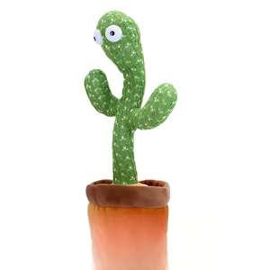 Cactus en peluche dansant et chantant, jouet interactif pour bébé, répète ce qu'il dit, jouet éducatif pour apprendre à parler, cadeau d'anniversaire - Product Image 4