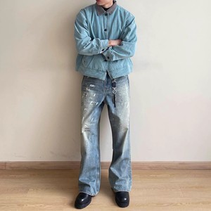 Pantalones vaqueros apilados para <span class=keywords><strong>hombre</strong></span>, largos, ajustados, negros, rasgados, estilo streetwear, proveedor de cubrecalzados de hip hop - Product Image 1