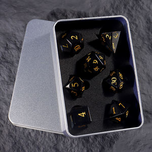 도매 전문 회색 크리스탈 K9 유리 크리스탈 게임용 보석 주사위 세트 RPG 다면체 보석 맞춤형 DND 주사위 세트 - Product Image 3