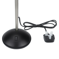 Lampe de table en métal noir pour la protection des yeux, abat-jour en forme de tambour, col de cygne flexible, alimentation CA, ampoule E26 (salon/chambre/lecture)