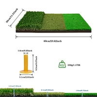 Tapis d'entraînement de golf ambidextre 30x60cm pour intérieur et extérieur, mini-tapis d'entraînement durable en PP pour l'herbe, exercice en arrière-cour en caoutchouc