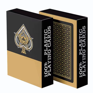 Cartes plaquées de taille de <span class=keywords><strong>poker</strong></span> professionnel-Plastique personnalisé pour les événements de casino et de villégiature Grand jeu de cartes de caractère pour les fêtes - Product Image 2