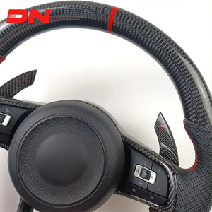 Volante Deportivo R-Line de Cuero y Fibra de Carbono para Volkswagen VW <span class=keywords><strong>Golf</strong></span> 7 R MK7 MK8 Jetta Passat B8 <span class=keywords><strong>Polo</strong></span> Tiguan <span class=keywords><strong>GTI</strong></span> X5 X3 CC X4 - Product Image 5