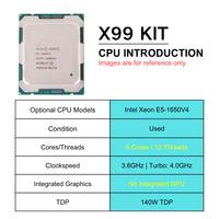 Carte mère PANDL X99-P4 NEW MATX avec processeur Intel Xeon E5 1650 V4, 4 emplacements DDR4 ECC, kit combo carte mère Xeon X99