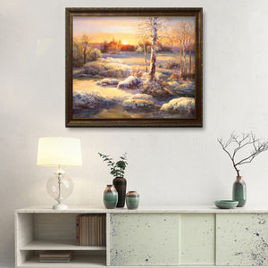 Opere d'arte di neve invernale di alta qualità immagini naturali pittura a olio fatta a mano su tela - Product Image 4