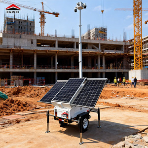 Remorque <span class=keywords><strong>solaire</strong></span> mobile hors réseau avec mât télescopique manuel pour chantier de construction avec caméra PTZ - Product Image 1