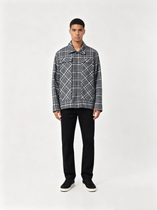 Giacche Invernali da Uomo con Logo Frontale e Bottoni, Camicie Casual a Quadri Taglia XL, Traspiranti e Antivento - Product Image 1