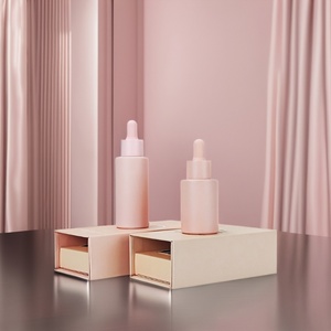 Customized 30ml Matte Beige Glass Dropper <b>Bottle</b> with Flat Shoulder Sealed for Essential Oils Includes Gift <b>Box</b> - Product Image 1