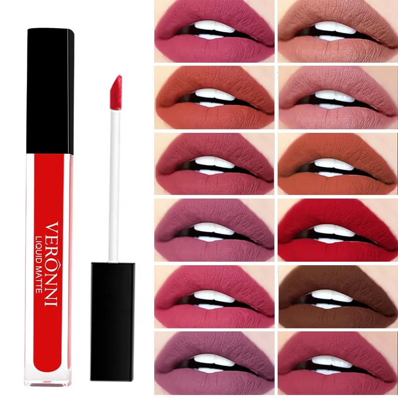 Oem Maak Je Eigen Merk 12 Kleuren Matte Vloeibare Lippenstift Waterdichte Langdurige Lipgloss Lipgloss Lipmake-Up Labiales