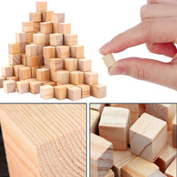 Blok kayu belum selesai kerajinan DIY kubus kayu blok bangunan matematika, pembuatan Puzzle dan proyek DIY 200 buah 1CM kubus kayu