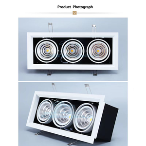 Éclairage commercial Led Grille Lumineuse 3 Tête Grille Downlight Réglable Boîtiers Carrés Led Spot Lumières Salon - Product Image 5